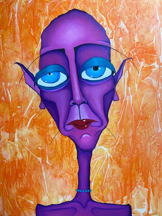 Purple Demon  18x24 acrylic on canvas